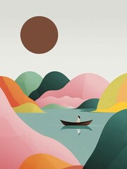 vector illustration of a tropical landscape