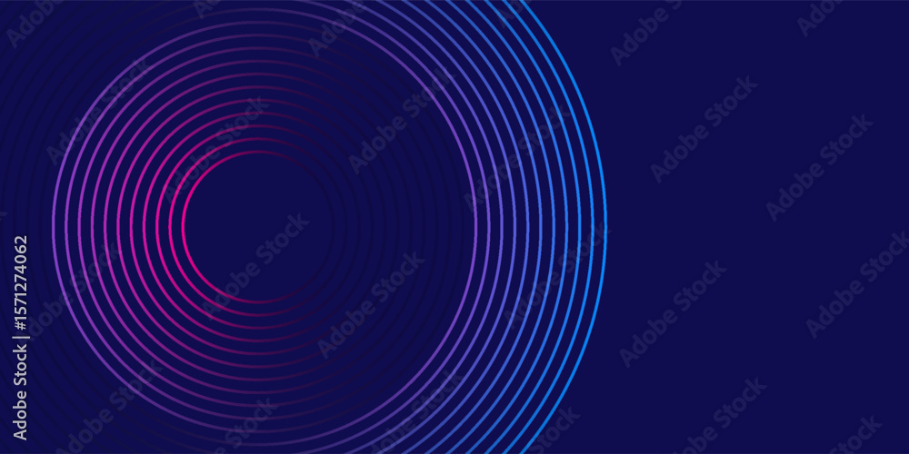 Aufkleber blue abstract background with glowing circles. swirl circular lines pattern. geometric spiral. twirl