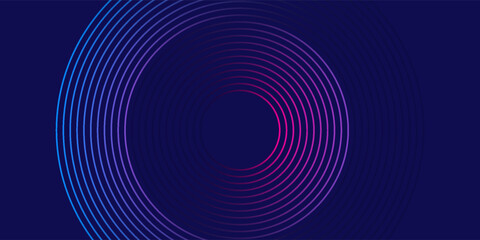 Blue abstract background with glowing circles. Swirl circular lines pattern. Geometric spiral. Twirl element. Modern graphic design. Futuristic technology concept.