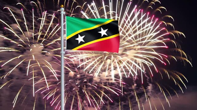 National flag independence state Saint Kitts and Nevis. AI Generative