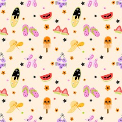 Summerween Seamless Pattern