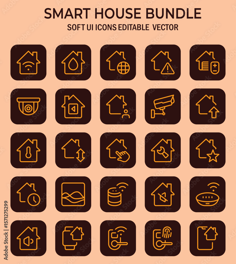 Poster elegant smart home control interface icons presenting a seamless user experience for intuitive domes
