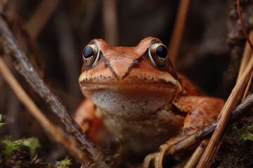 Rana temporaria a brown amphibian