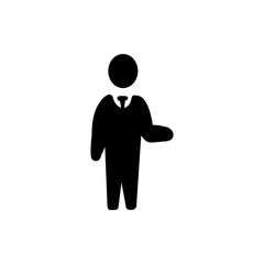 Obraz premium Businessperson Offering Guidance／案内・説明をするビジネスパーソンのアイコン