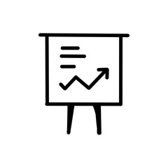Flip Chart with Growth Graph／成長グラフ付きのフリップチャートアイコン