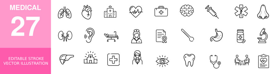 Medical Icon Vector Illustration Set