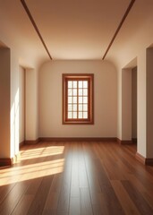 Obraz premium Blank white poster in car dealership Empty room interior design architecture blank design room