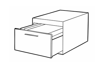 Open file cabinet drawer with documents storage