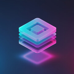 다층 레이어로 만들어진 마이크로칩의 입체 그림