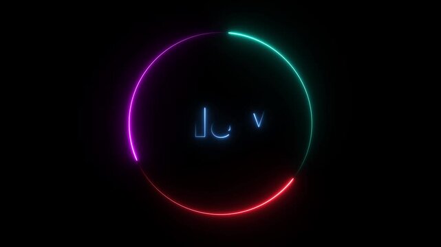 Abstract May text neon animation. black background and creating a stunning video. 4k video
