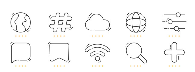 Fototapeta premium Interface line icons. Editable stroke