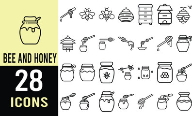 Honey Bee Icons: A Collection of Line Art Graphics for Sweet Projects
