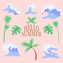 여름 바다 아이콘
