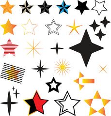 Obraz premium set of stars vector design, white background.