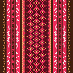  geometric ethnic pattern red. Native American tribal fabric, design vector for woven textile printing, tile, carpet,cards, motifs, picture books, boho indian ornament seamless Southwest Aztec pattern