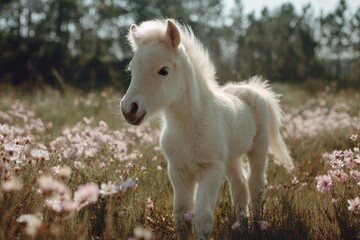 Fototapeta premium small foal in the meadow