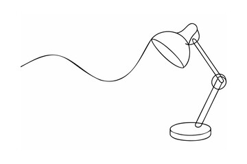 Adjustable desk lamp with curved arm articulated light