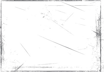 Worn grunge border texture with cracked surface lines. Distressed frame design overlay. Ideal for print design and visual compositions.