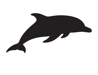 Obraz premium Dolphin Silhouette black Vector Image white background
