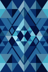 Abstract Geometric Pattern Blue Tones triangles