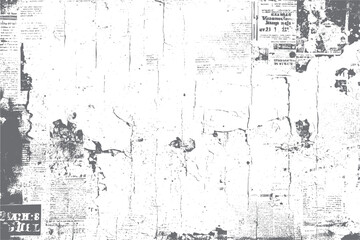 Grunge newspaper texture with torn details. Vintage print collage background effect. Perfect for aged, classic overlay usage.