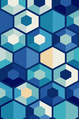 Geometric Hexagonal Pattern abstract blue