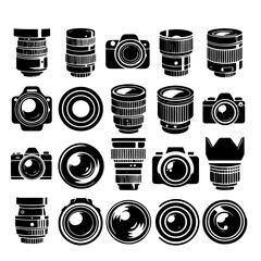 set of camera lens icons