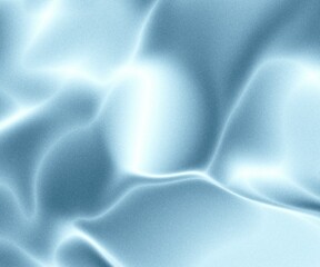 Blue silky satin background with soft flowing waves and smooth shiny texture