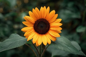 Summer blooming sunflower