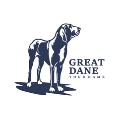 Great Dane Dog logo design vector. Silhouette Great Dane Dog Template Illustration. Icon Symbol
