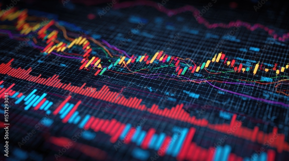 Poster immerse yourself in a highenergy visual representation of market dynamics featuring intricate line c