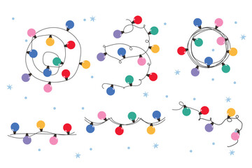 Christmas holiday garland lights set