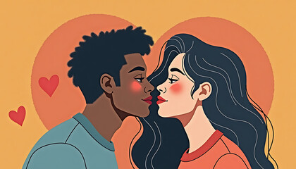 young couple kissing