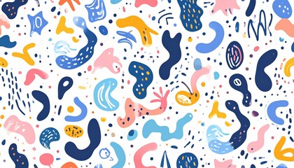 Seamless cartoon vector pattern with birds, flowers, and butterflies, perfect for baby or kid designs, spring cards, or summer animal illustration wallpaper art