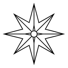 Obraz premium Summer star icon line art vector illustration 