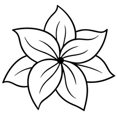 Tropical flower bloom line art vector illustration 