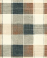 Fototapeta premium Textured plaid pattern in warm colors shades.