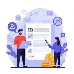 Tax Filing Shortcut: Flat Vector Illustration for Efficient Finance Management.