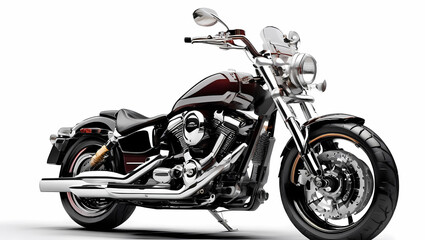 Burgundy and Chrome Cruiser Motorcycle: A Stunning View