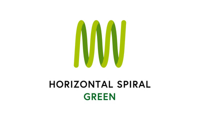 Horizontal Spiral Business & Technology Logo in Green