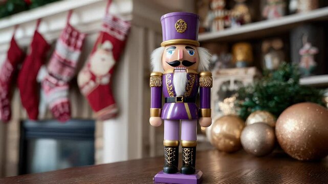 Purple nutcracker christmas decoration