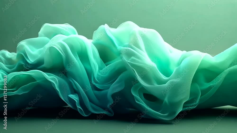 Wall mural elegant light green abstract wave background loop for creative and serene visuals