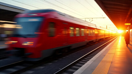 Naklejka premium train in motion blur