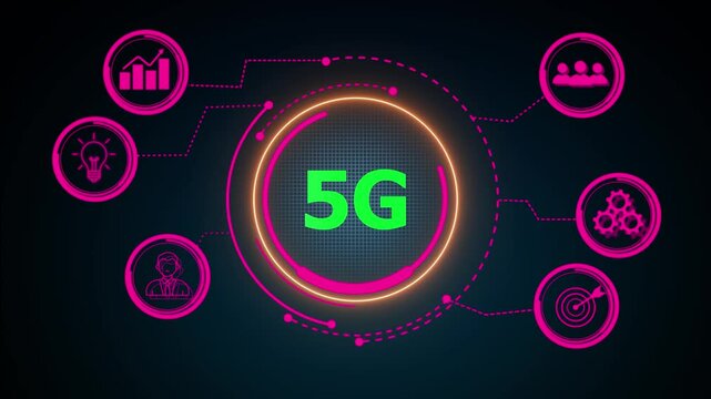 The concept of 5G network, high-speed mobile Internet.ow latency, and massive connectivity for powering smart devices, IoT, and next-gen digital experiences.