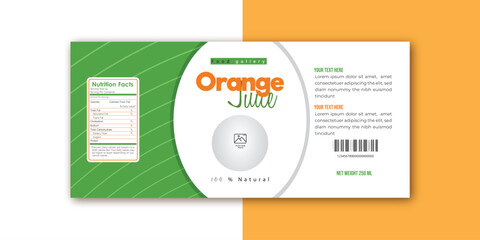 Orange Juice Label Bottle Label Juice Label Design Template 