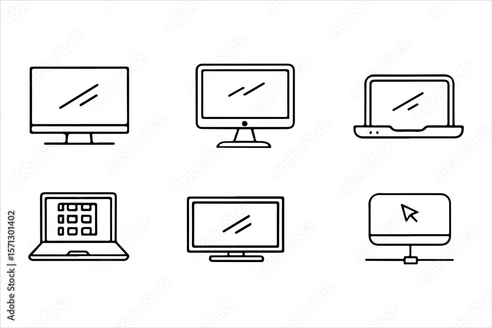 Aufkleber computer icons set for web and digital interface design