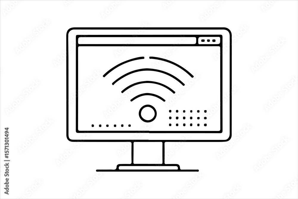 Poster wi fi wireless network and router icons for internet and communication design