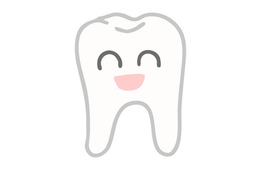 にっこりと笑う歯のキャラクターイラスト