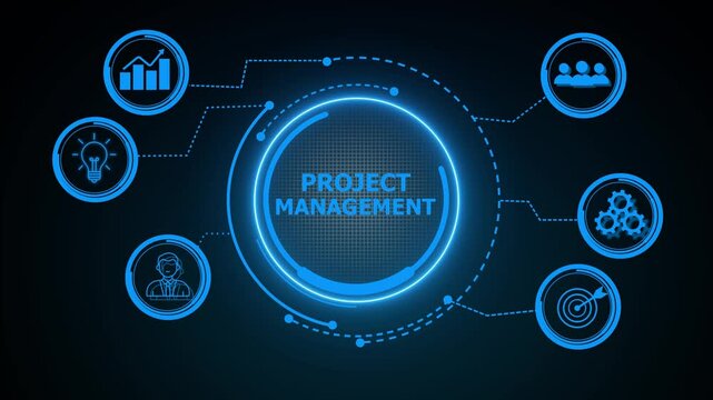 Project management concept. Business, Technology, Internet and network concept. Project management is the discipline of planning, organizing