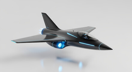 Futuristic Jet Fighter: 3D Render of Advanced Military Aircraft